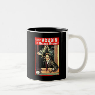 Harry Houdini Pulp Fiction Style Illustration Two-Tone Coffee Mug