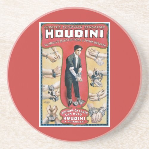 Harry Houdini Vintage Magician Poster Coaster