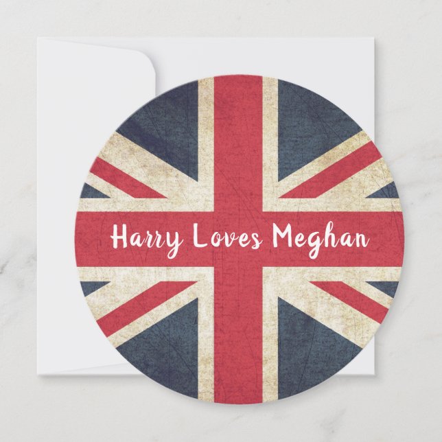 Harry Loves Meghan Royal Wedding Custom Invitation (Front)