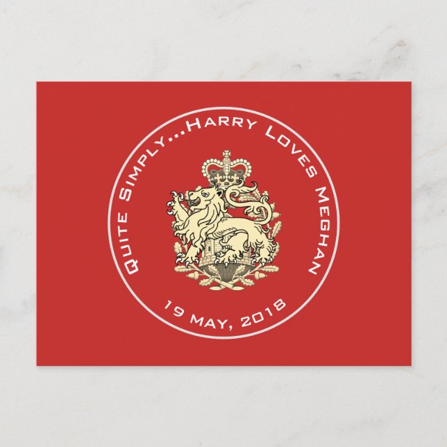 Harry Loves Meghan Royal Wedding Custom Postcard (Front)