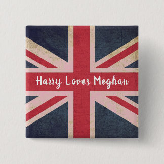 Harry LOVES Meghan Royal Wedding Square Button