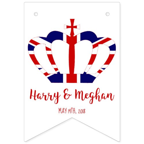 Harry  Meghan Crown  Royal Wedding Celebration Bunting Flags