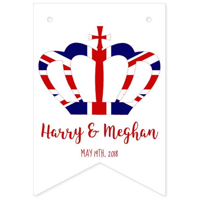 Harry & Meghan Crown | Royal Wedding Celebration Bunting Flags (First Flag)