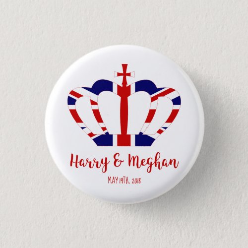Harry  Meghan Crown  Royal Wedding Celebration Button