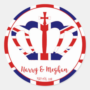 Harry & Meghan Crown Royal Wedding Celebration Classic Round Sticker