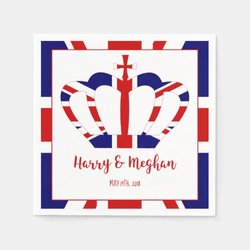 Harry  Meghan Crown  Royal Wedding Celebration Napkins