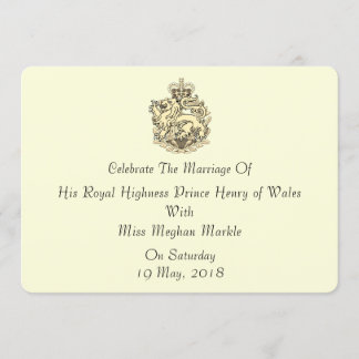 Harry & Meghan Elegant Royal Wedding Invitation