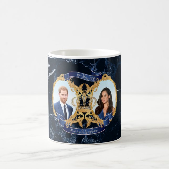 Harry+Meghan Midnight Blue Marble Coffee Mug (Center)