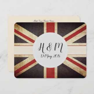 Harry Meghan Monogram Union Jack Invitation