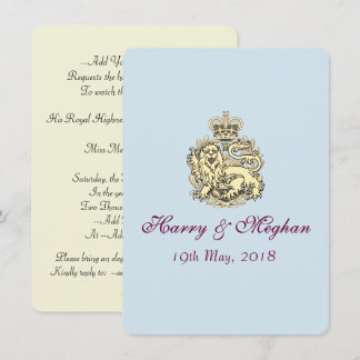 Harry Meghan Posh Royal Wedding Invitation (Blue)