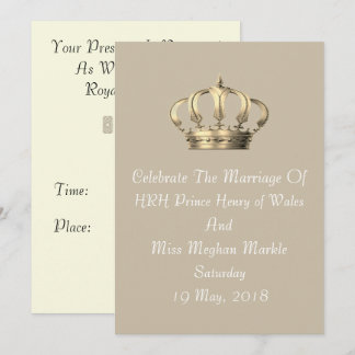 Harry & Meghan Royal Crown Invitation (Taupe)