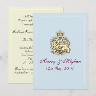 Harry Meghan Royal Wedding Posh Invitation (Blue)