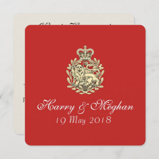 Harry Meghan Royal Wedding Red Invitation (Square)
