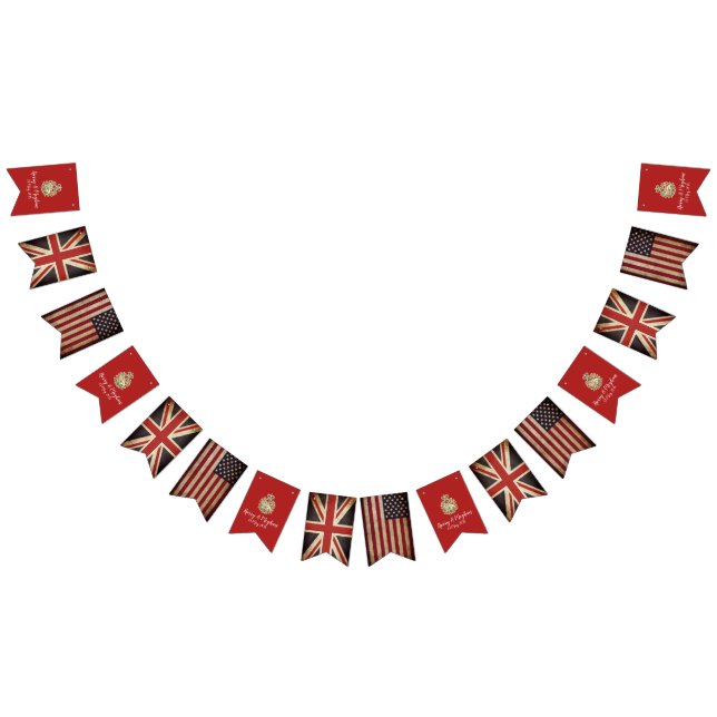 Harry Meghan UK USA Flag Wedding Party Banner (All)