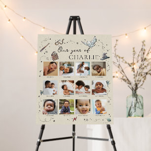 Harry Potter 1st Birthday - 12 Month Photo Collage Foam Board