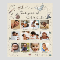 Harry Potter 1st Birthday - 12 Month Photo Collage Poster
