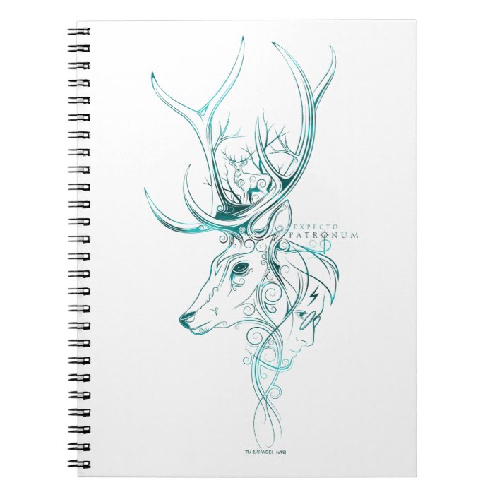 Harry Potter Aguamenti Expecto Patronum Stag Notebook Zazzle Com
