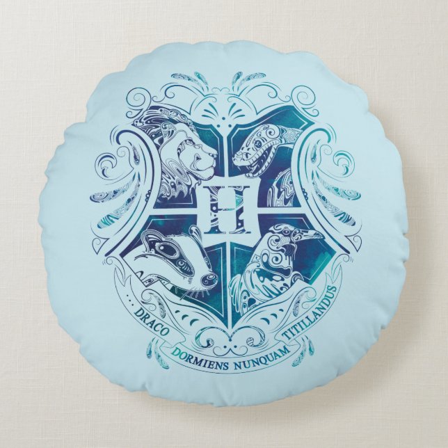 Harry Potter | Aguamenti HOGWARTS™ Crest Round Pillow (Front)