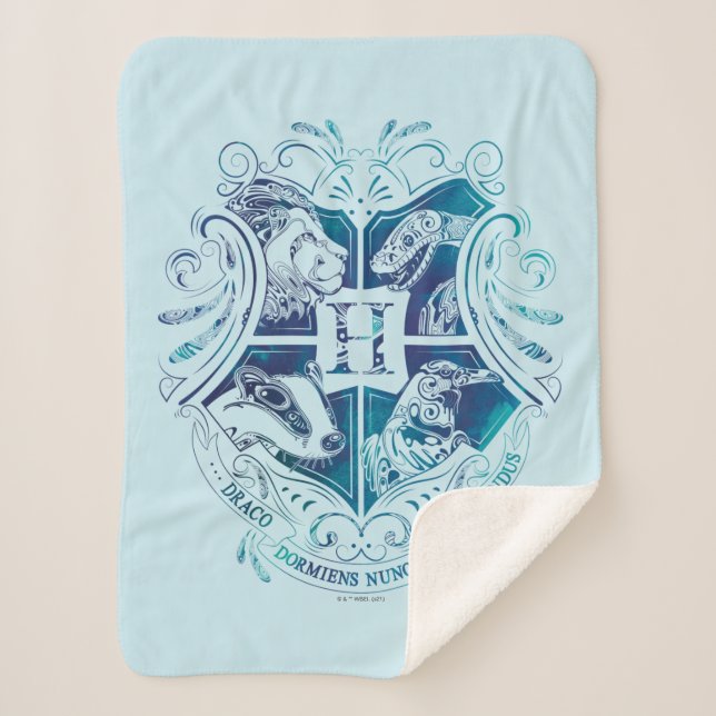 Harry Potter | Aguamenti HOGWARTS™ Crest Sherpa Blanket (Front)