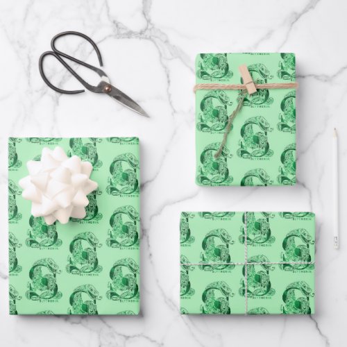 Harry Potter  Aguamenti SLYTHERIN Graphic Wrapping Paper Sheets