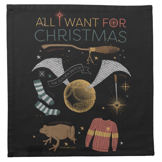 HARRY POTTER™ All I Want For Christmas Cloth Napkin (Front)