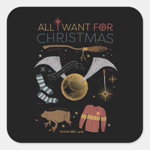 HARRY POTTERâ All I Want For Christmas Square Sticker