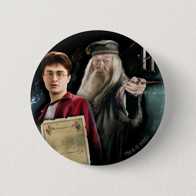 Harry Potter and Dumbledore Pinback Button (Front)