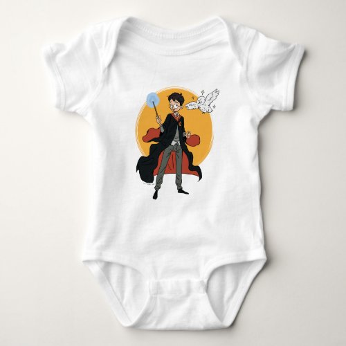 HARRY POTTER and Hedwig Illustration Baby Bodysuit