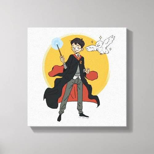 HARRY POTTER and Hedwig Illustration Canvas Print