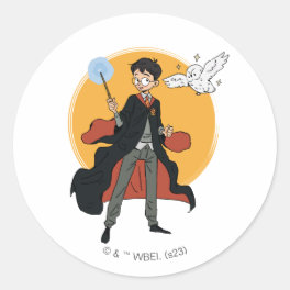 HARRY POTTER™ and Hedwig Illustration Classic Round Sticker