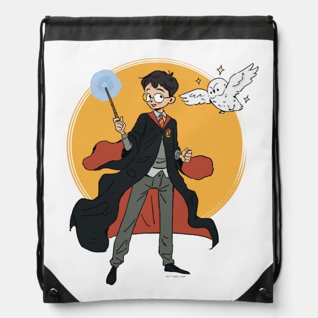 HARRY POTTER™ and Hedwig Illustration Drawstring Bag (Front)