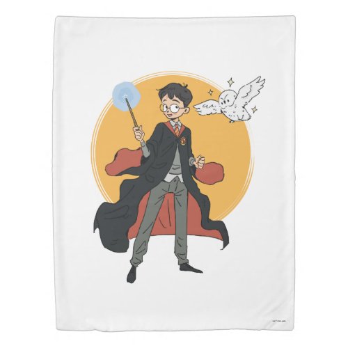 HARRY POTTER and Hedwig Illustration Duvet Cover