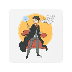HARRY POTTER™ and Hedwig Illustration Metal Print