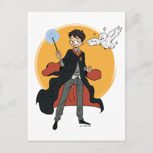 HARRY POTTER™ and Hedwig Illustration Postcard
