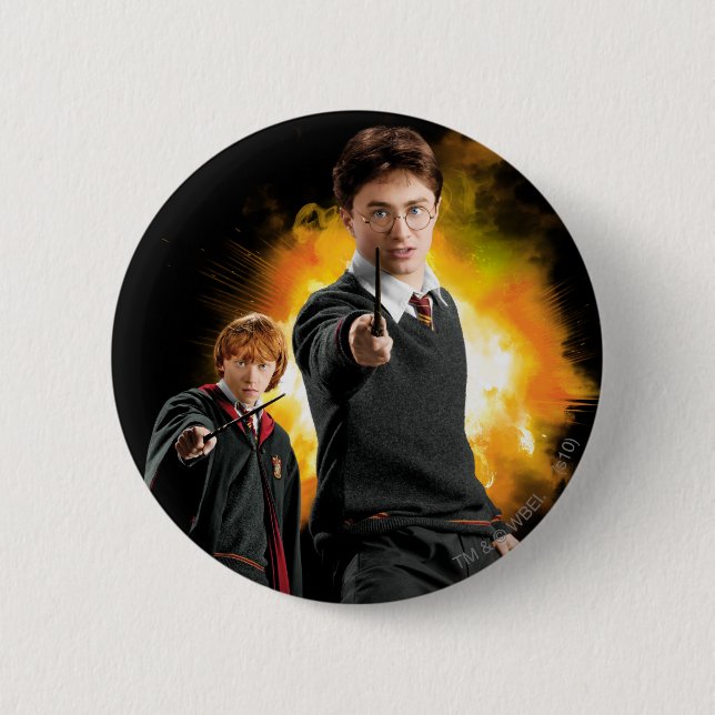 Harry Potter and Ron Weasely Pinback Button (Front)