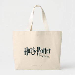 Harry Potter and the Deathly Hallows Logo 1 2 Large Tote Bag