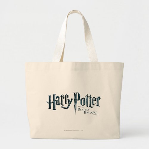 Harry Potter and the Deathly Hallows Logo 1 2 Large Tote Bag