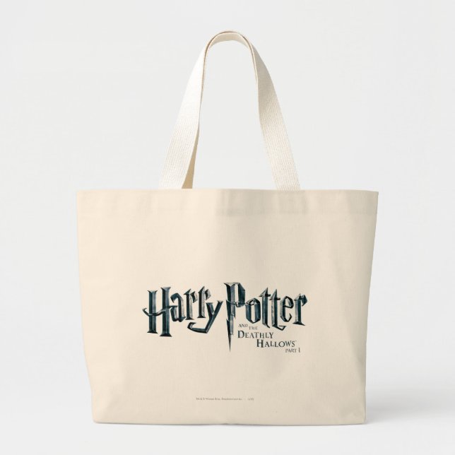 Harry Potter and the Deathly Hallows Logo 1 2 Large Tote Bag (Front)