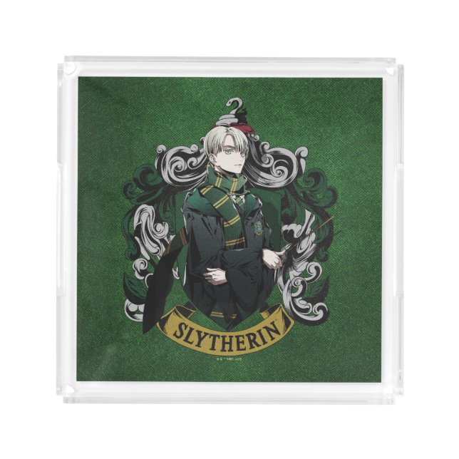 HARRY POTTER™ | Anime Draco Malfoy House Crest Acrylic Tray (Front)