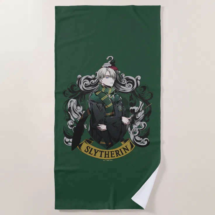 Harry Potter™ Anime Draco Malfoy House Crest Beach Towel Zazzle 8364