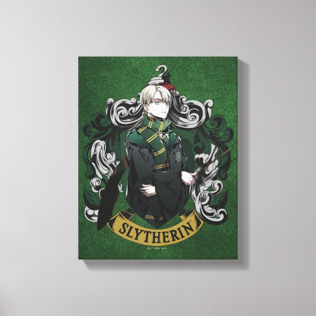 HARRY POTTER™ | Anime Draco Malfoy House Crest Canvas Print (Front)