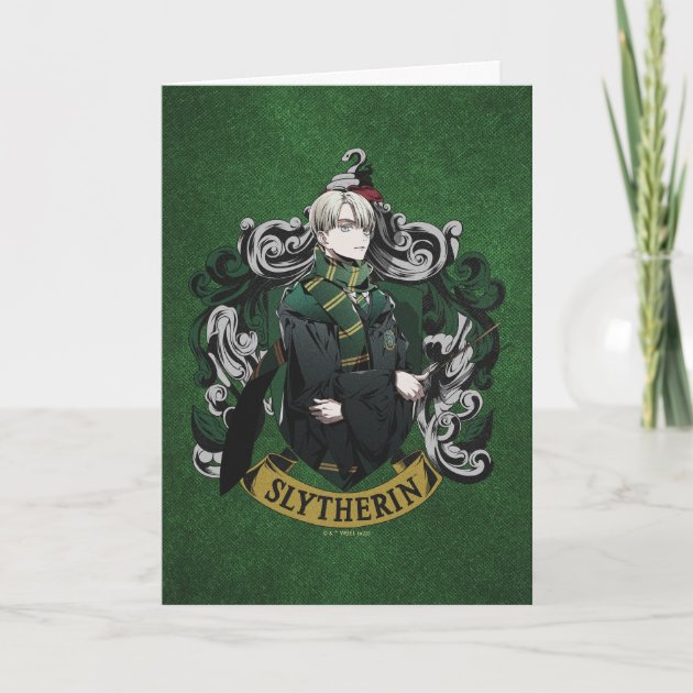 HARRY POTTER™ | Anime Draco Malfoy House Crest Card | Zazzle