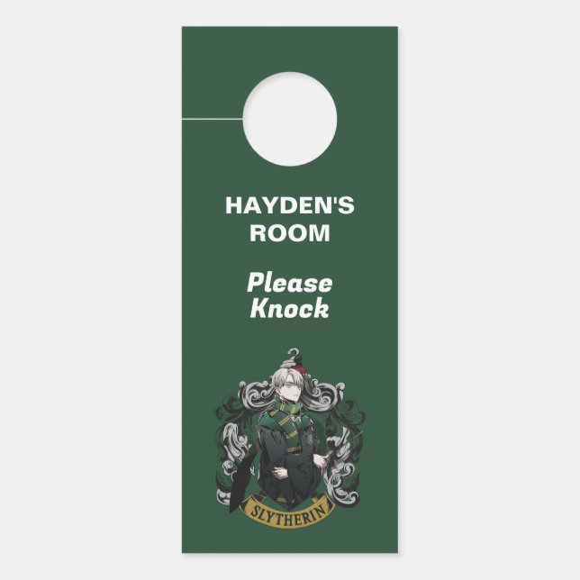 HARRY POTTER™ | Anime Draco Malfoy House Crest Door Hanger (Front)