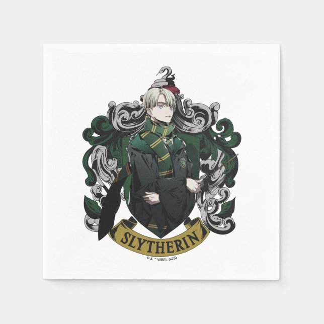 HARRY POTTER™ | Anime Draco Malfoy House Crest Napkins (Front)
