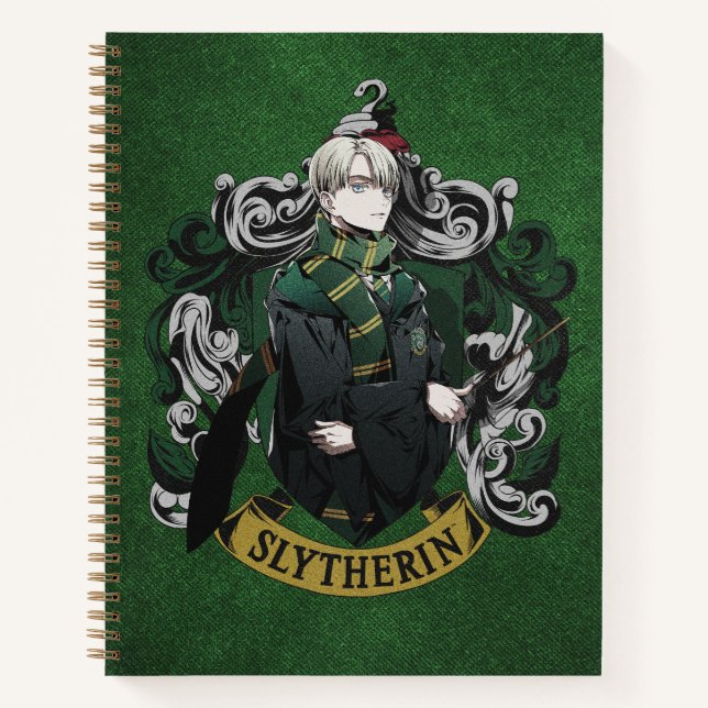 HARRY POTTER™ | Anime Draco Malfoy House Crest Notebook (Front)