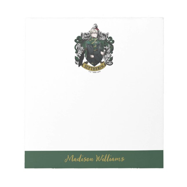 HARRY POTTER™ | Anime Draco Malfoy House Crest Notepad (Front)