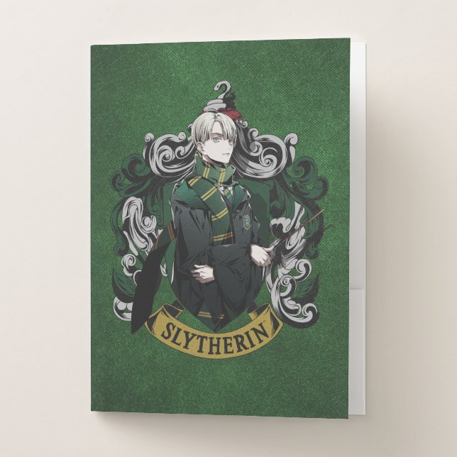 HARRY POTTER™ | Anime Draco Malfoy House Crest Pocket Folder (Front)