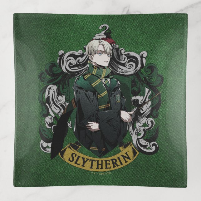 HARRY POTTER™ | Anime Draco Malfoy House Crest Trinket Tray (Front)