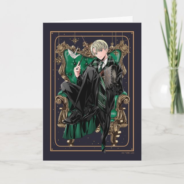 HARRY POTTER™ | Anime Draco Malfoy Seated Card (Front)