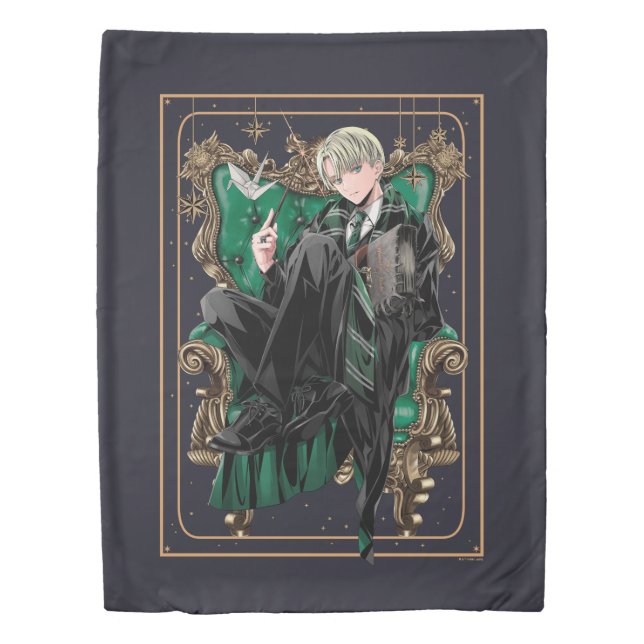 HARRY POTTER™ | Anime Draco Malfoy Seated Duvet Cover (Front)